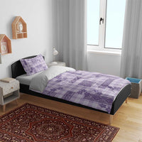 Hawaiian Quilt Tapa On Lilac Palaka Motifs Bedding Set