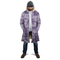 Hawaiian Quilt Tapa On Lilac Palaka Motifs Cloak