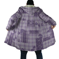 Hawaiian Quilt Tapa On Lilac Palaka Motifs Cloak
