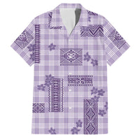 Hawaiian Quilt Tapa On Lilac Palaka Motifs Family Matching Long Sleeve Bodycon Dress and Hawaiian Shirt LT7 Dad's Shirt - Short Sleeve Lilac - Polynesian Pride