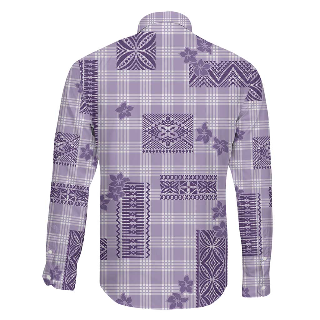Hawaiian Quilt Tapa On Lilac Palaka Motifs Family Matching Long Sleeve Bodycon Dress and Hawaiian Shirt LT7 - Polynesian Pride