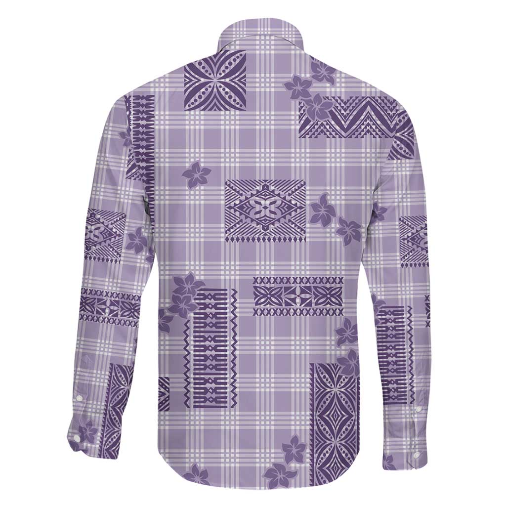 Hawaiian Quilt Tapa On Lilac Palaka Motifs Family Matching Mermaid Dress and Hawaiian Shirt LT7 - Polynesian Pride