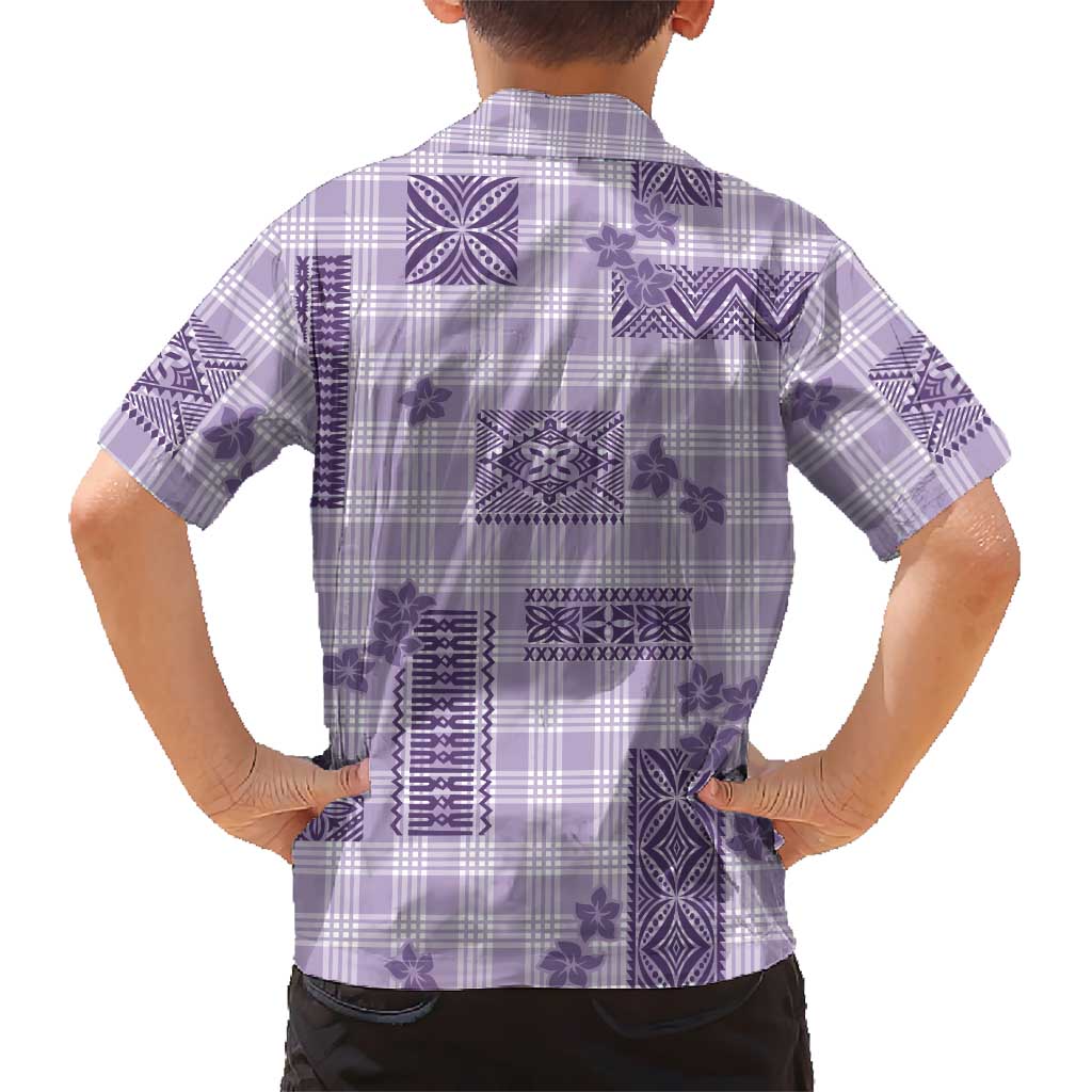 Hawaiian Quilt Tapa On Lilac Palaka Motifs Family Matching Summer Maxi Dress and Hawaiian Shirt LT7 - Polynesian Pride