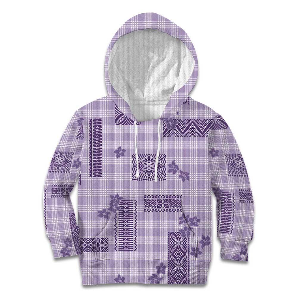 Hawaiian Quilt Tapa On Lilac Palaka Motifs Kid Hoodie