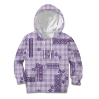 Hawaiian Quilt Tapa On Lilac Palaka Motifs Kid Hoodie