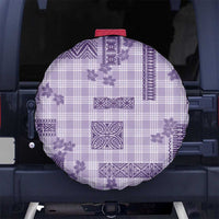 Hawaiian Quilt Tapa On Lilac Palaka Motifs Spare Tire Cover