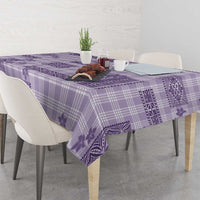Hawaiian Quilt Tapa On Lilac Palaka Motifs Tablecloth
