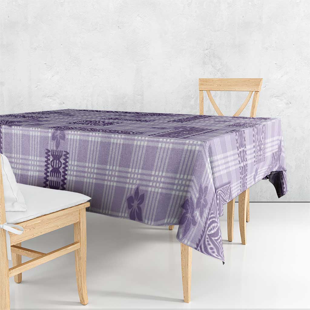 Hawaiian Quilt Tapa On Lilac Palaka Motifs Tablecloth