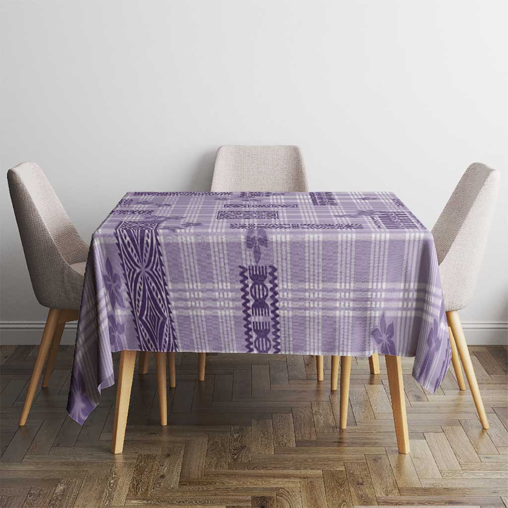 Hawaiian Quilt Tapa On Lilac Palaka Motifs Tablecloth