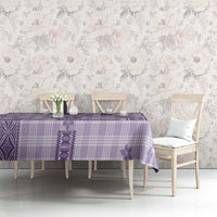 Hawaiian Quilt Tapa On Lilac Palaka Motifs Tablecloth