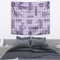 Hawaiian Quilt Tapa On Lilac Palaka Motifs Tapestry