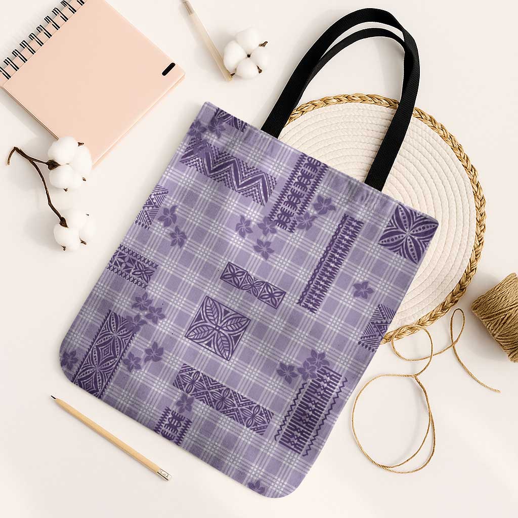 Hawaiian Quilt Tapa On Lilac Palaka Motifs Tote Bag