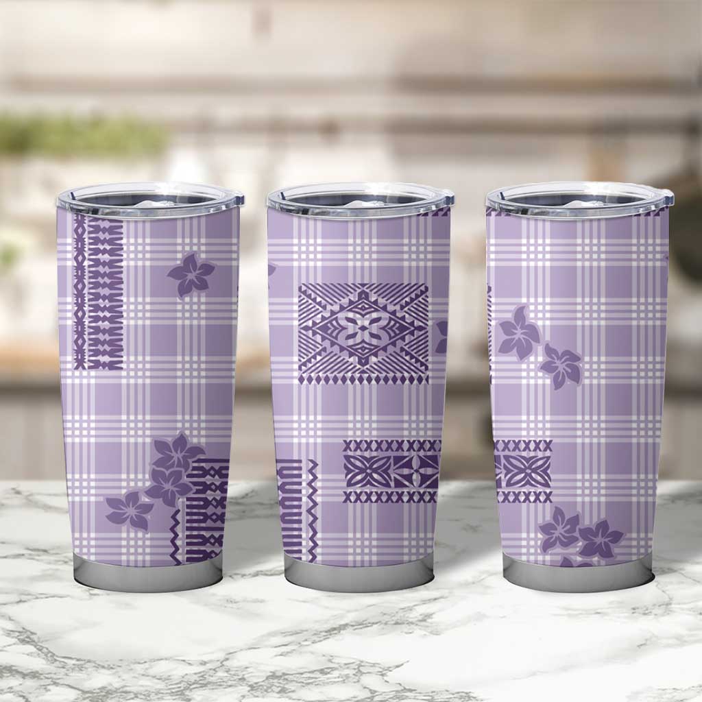 Hawaiian Quilt Tapa On Lilac Palaka Motifs Tumbler Cup LT7 - Polynesian Pride