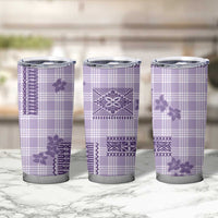 Hawaiian Quilt Tapa On Lilac Palaka Motifs Tumbler Cup LT7 - Polynesian Pride