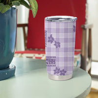 Hawaiian Quilt Tapa On Lilac Palaka Motifs Tumbler Cup LT7 - Polynesian Pride