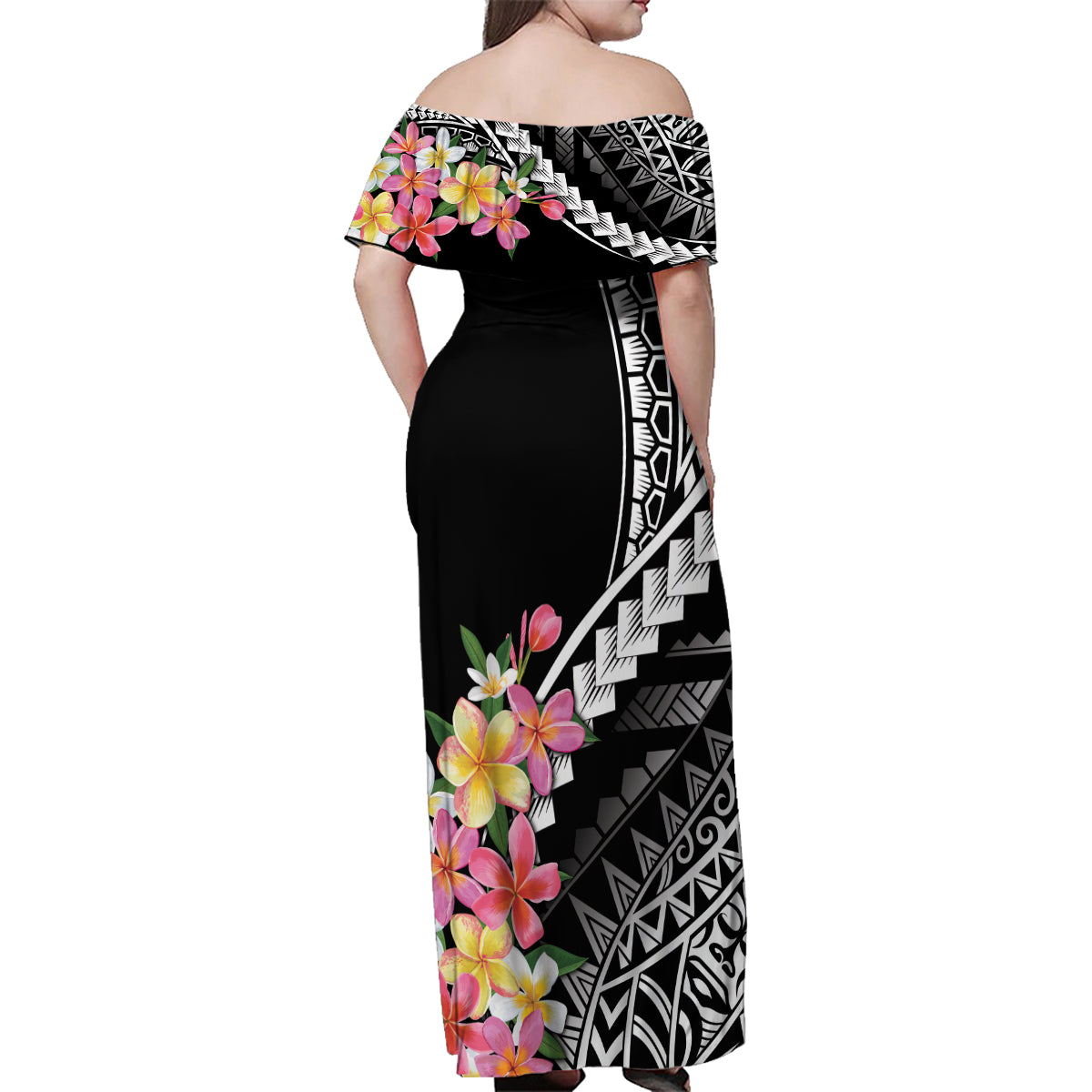 AAPI Heritage Month Family Matching Off Shoulder Maxi Dress and Hawaiian Shirt Kanaka Hawaii Plumeria LT7 - Polynesian Pride