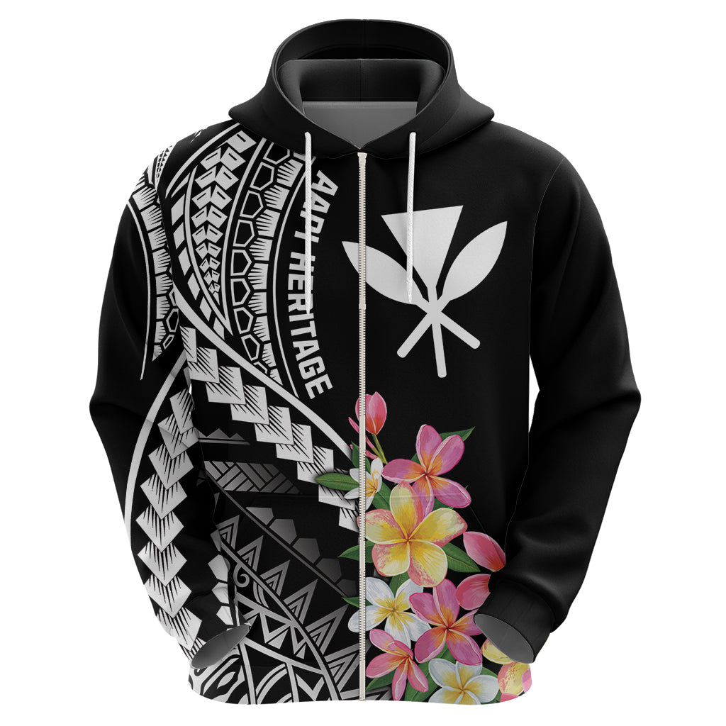 AAPI Heritage Month Zip Hoodie Kanaka Hawaii Plumeria