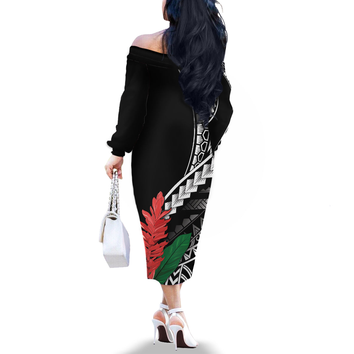 AAPI Heritage Month Family Matching Off The Shoulder Long Sleeve Dress and Hawaiian Shirt Samoa Teuila