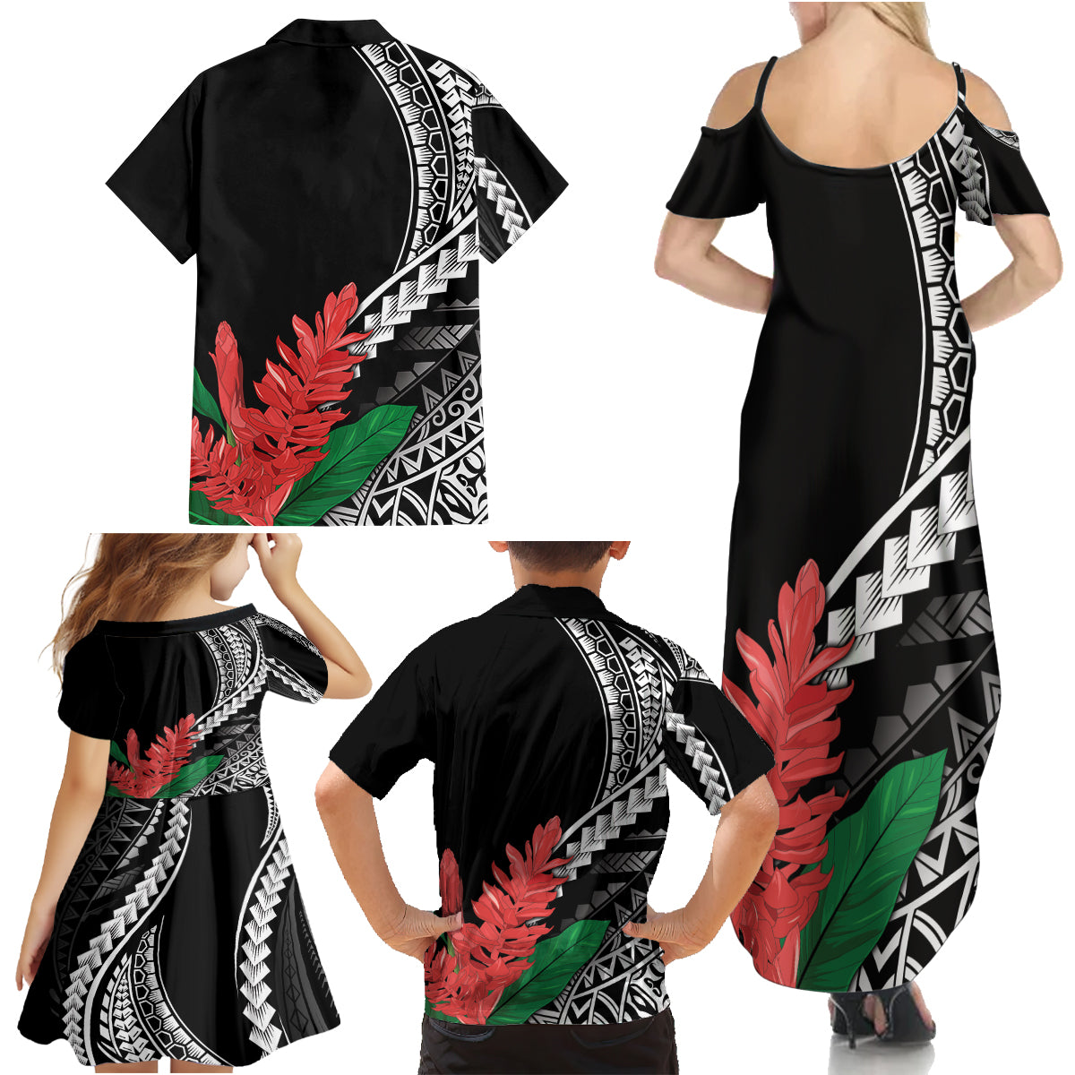 AAPI Heritage Month Family Matching Summer Maxi Dress and Hawaiian Shirt Samoa Teuila