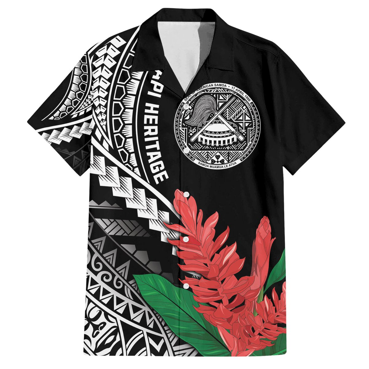 AAPI Heritage Month Hawaiian Shirt Samoa Teuila LT7 Black - Polynesian Pride