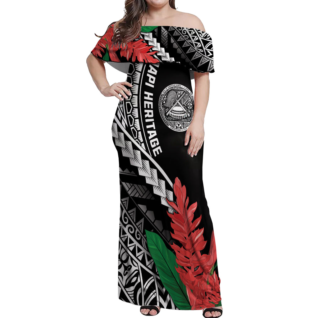 AAPI Heritage Month Off Shoulder Maxi Dress Samoa Teuila