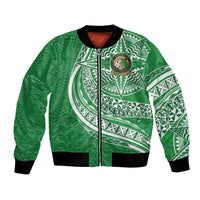 Tonga Liahona High School Personalized Bomber Jacket Ngatu Tokelaufeletoa Motifs