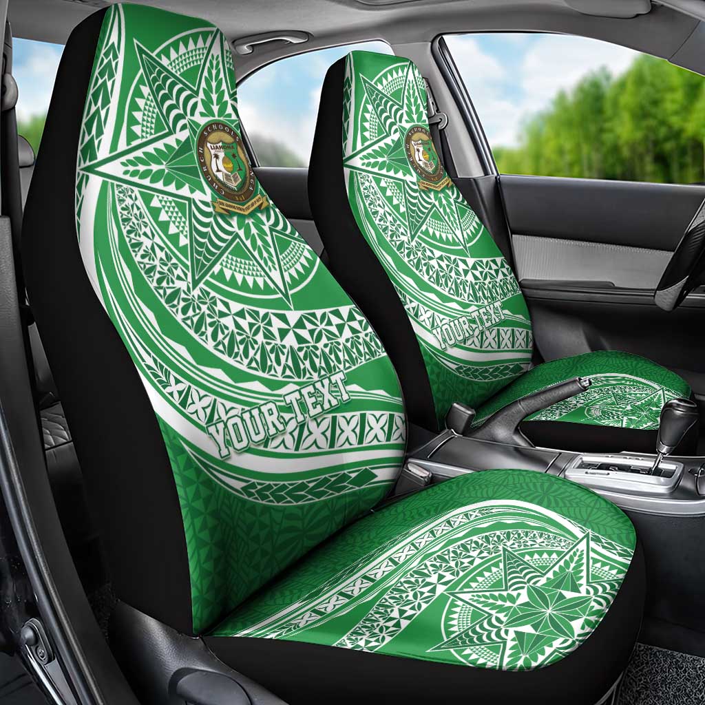 Tonga Liahona High School Personalized Car Seat Cover Ngatu Tokelaufeletoa Motifs