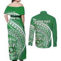 Tonga Liahona High School Personalized Couples Matching Off Shoulder Maxi Dress and Long Sleeve Button Shirt Ngatu Tokelaufeletoa Motifs