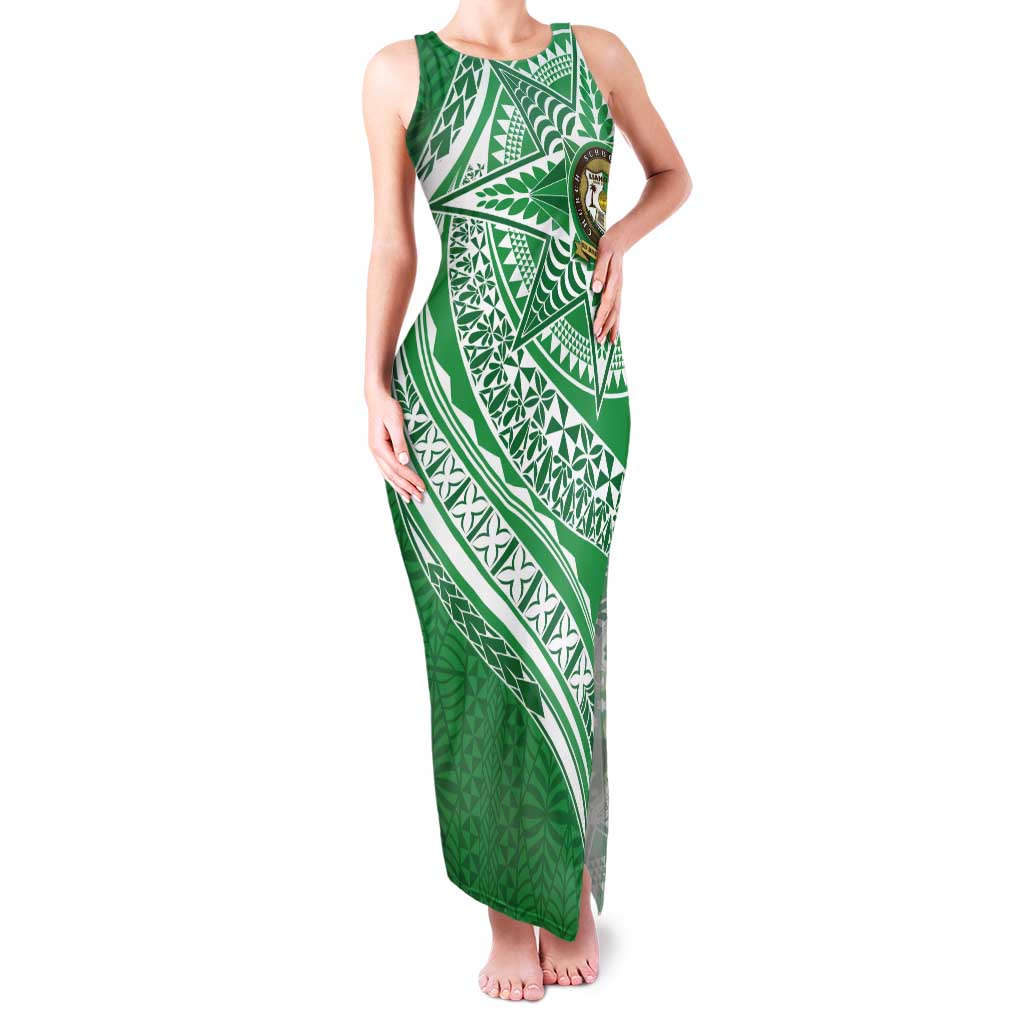 Tonga Liahona High School Personalized Family Matching Tank Maxi Dress and Hawaiian Shirt Ngatu Tokelaufeletoa Motifs