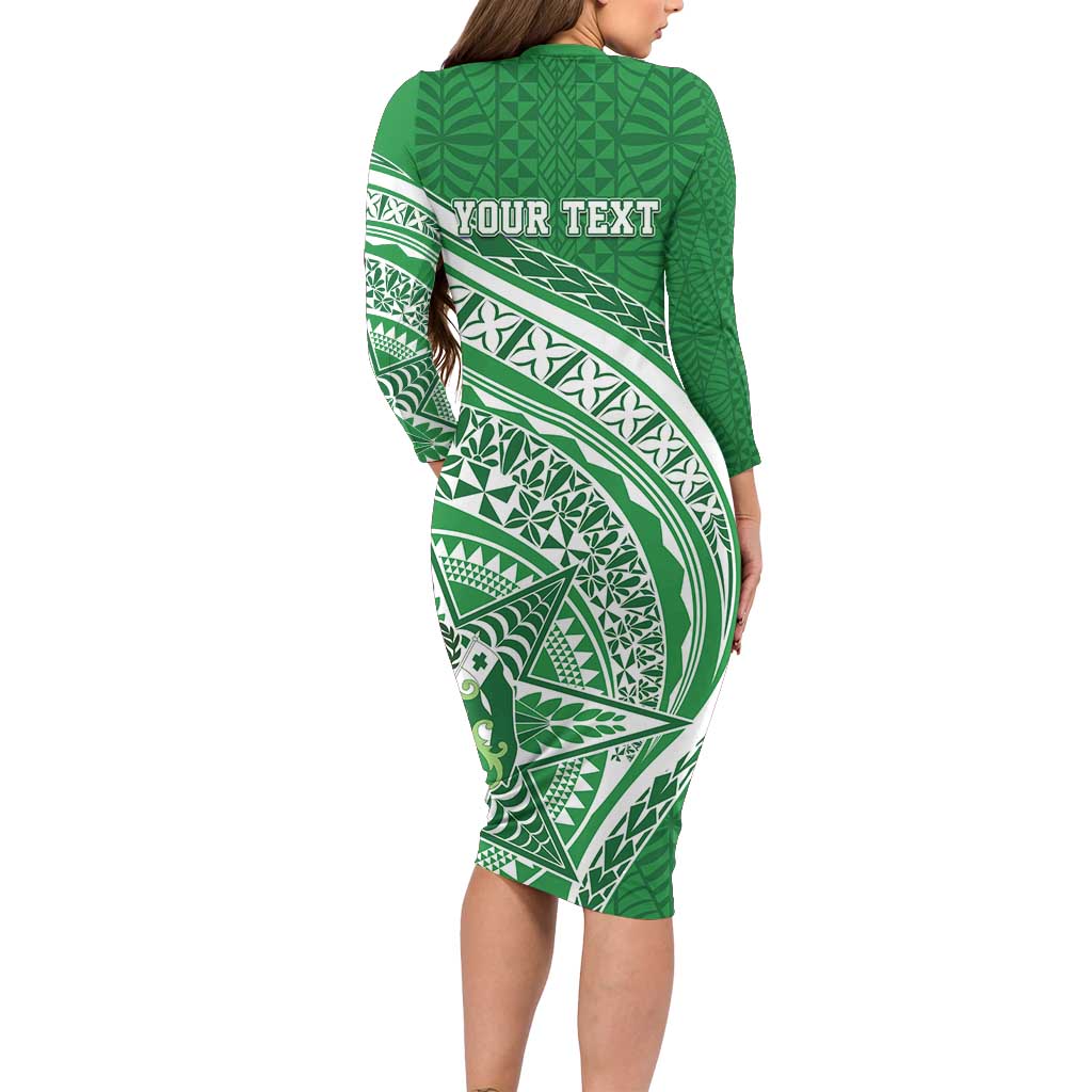 Tonga Liahona High School Personalized Long Sleeve Bodycon Dress Ngatu Tokelaufeletoa Motifs