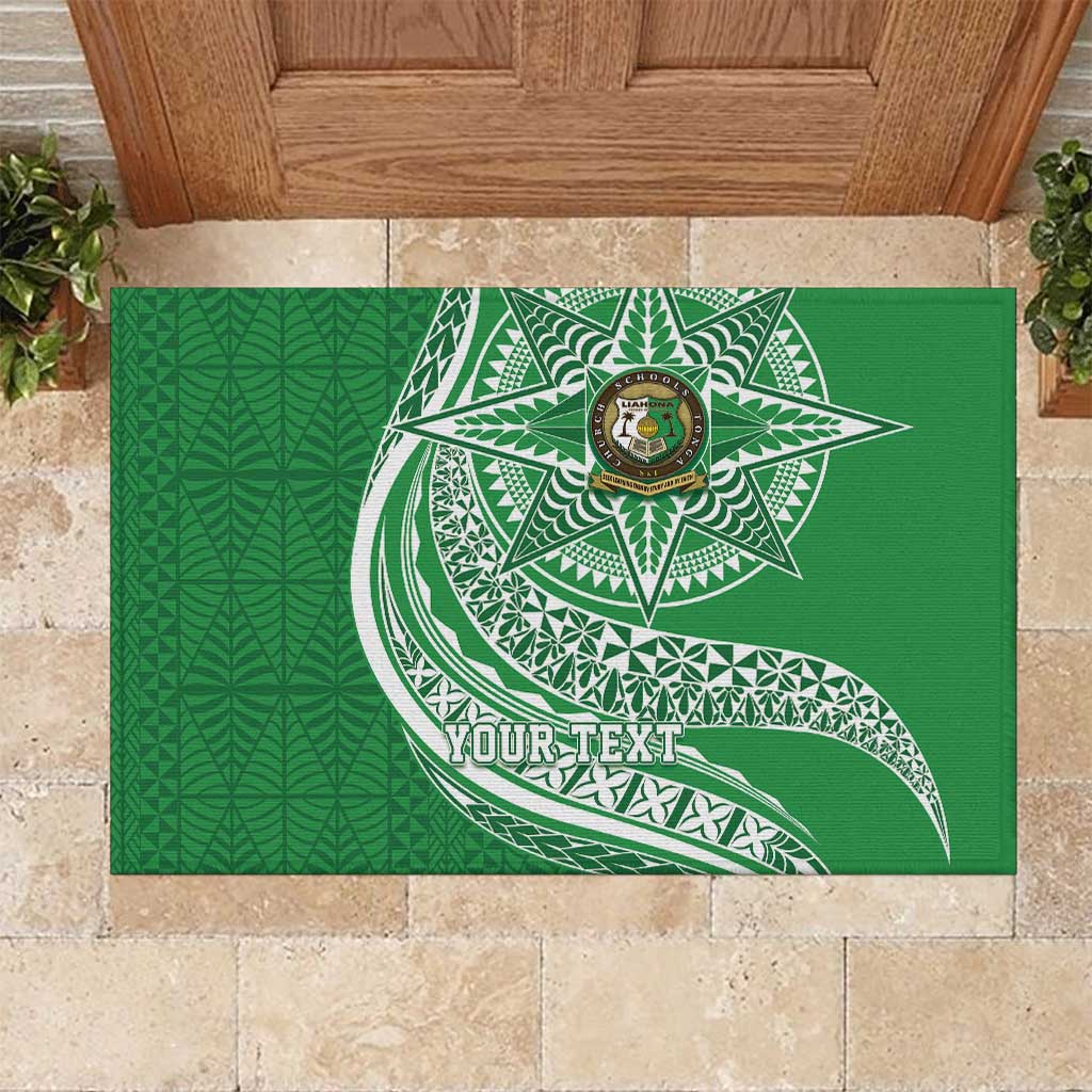 Tonga Liahona High School Personalized Rubber Doormat Ngatu Tokelaufeletoa Motifs