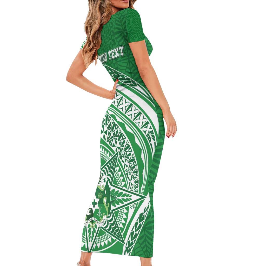 Tonga Liahona High School Personalized Short Sleeve Bodycon Dress Ngatu Tokelaufeletoa Motifs