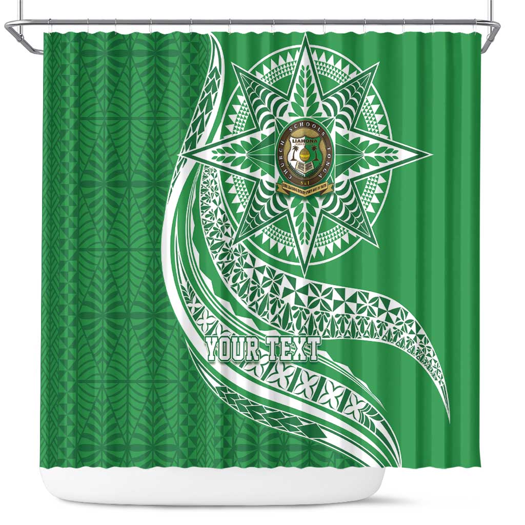 Tonga Liahona High School Personalized Shower Curtain Ngatu Tokelaufeletoa Motifs