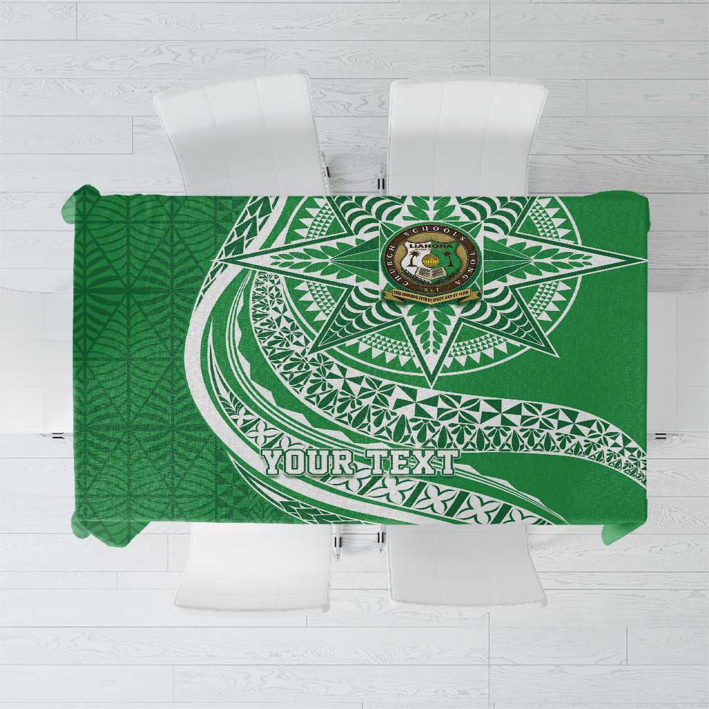Tonga Liahona High School Personalized Tablecloth Ngatu Tokelaufeletoa Motifs