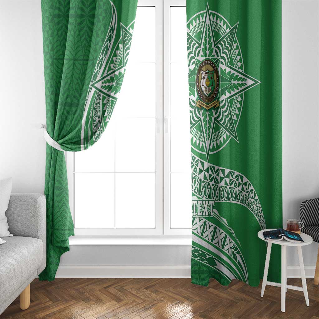 Tonga Liahona High School Personalized Window Curtain Ngatu Tokelaufeletoa Motifs