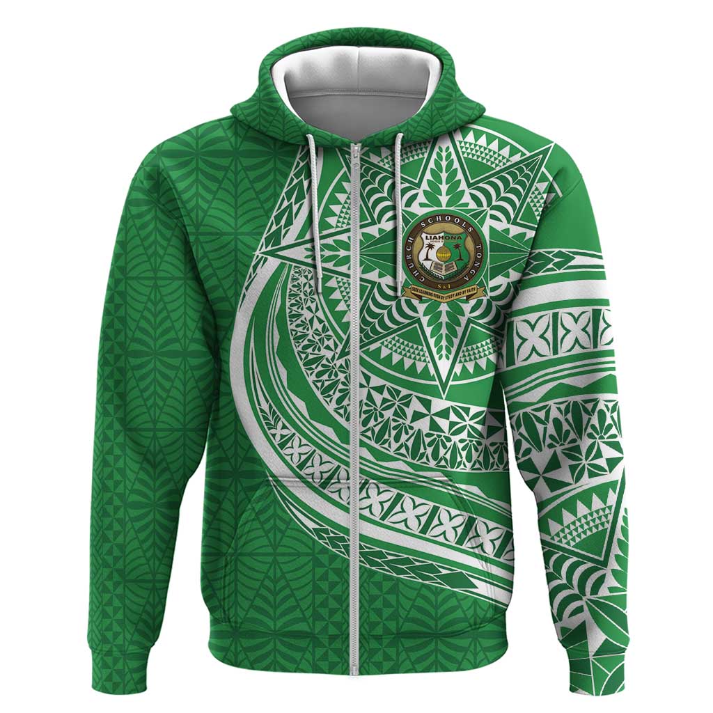 Tonga Liahona High School Personalized Zip Hoodie Ngatu Tokelaufeletoa Motifs