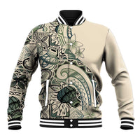 Aloha Hawaii Tapa Baseball Jacket Summer Green Hawaiian Ipu - Polynesian Pride