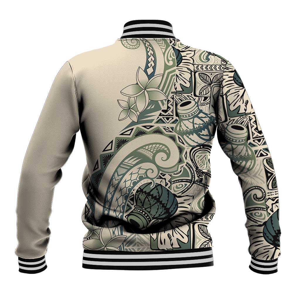 Aloha Hawaii Tapa Baseball Jacket Summer Green Hawaiian Ipu - Polynesian Pride