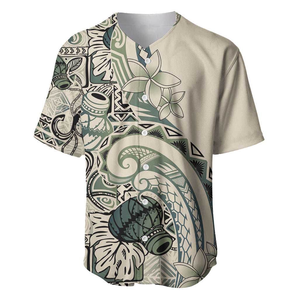 Aloha Hawaii Tapa Baseball Jersey Summer Green Hawaiian Ipu - Polynesian Pride