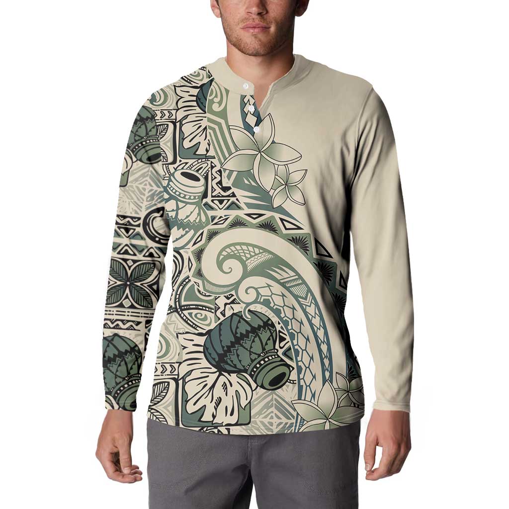 Aloha Hawaii Tapa Button Sweatshirt Summer Green Hawaiian Ipu - Polynesian Pride