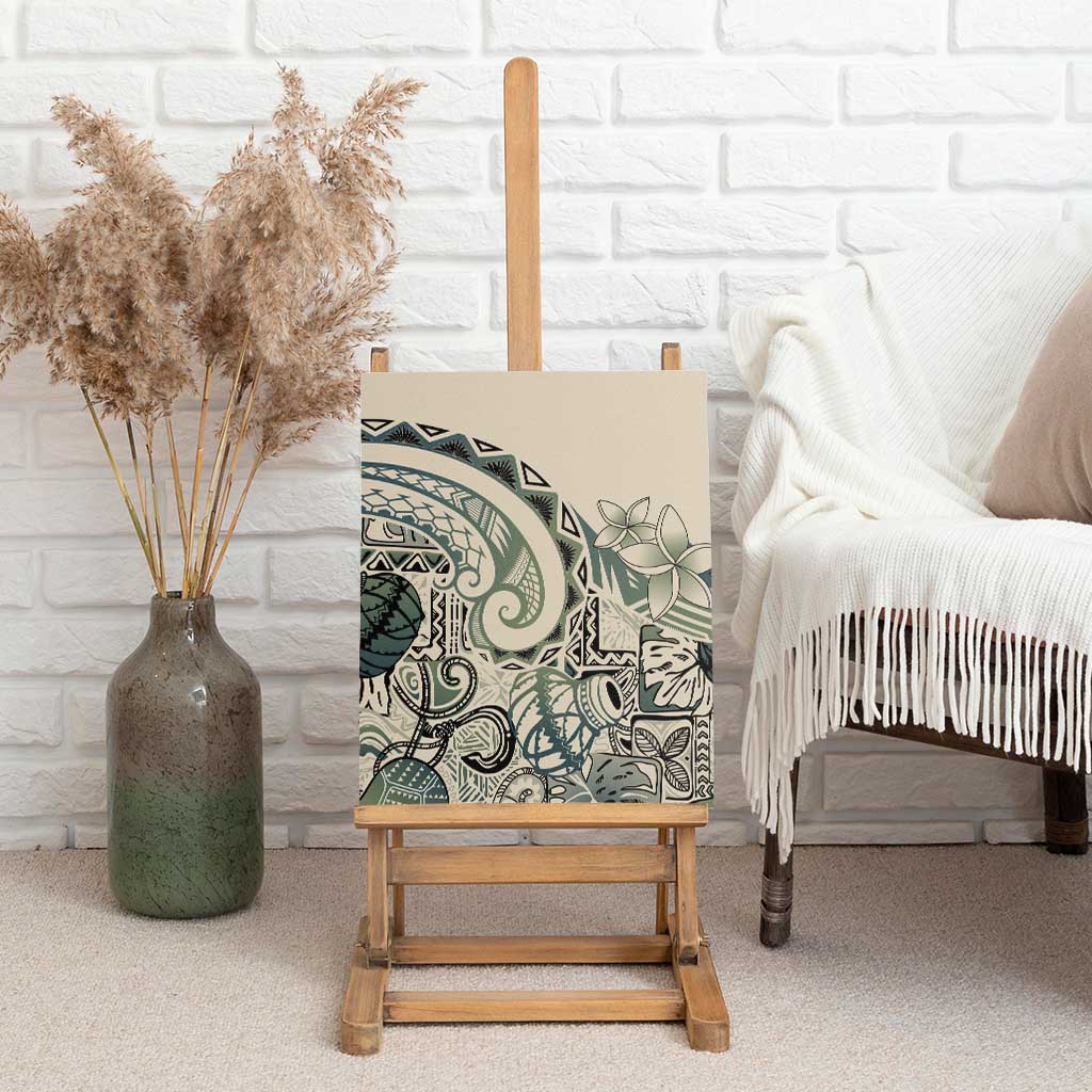 Aloha Hawaii Tapa Canvas Wall Art Summer Green Hawaiian Ipu LT7 - Polynesian Pride