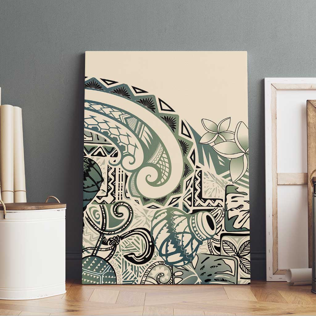 Aloha Hawaii Tapa Canvas Wall Art Summer Green Hawaiian Ipu LT7 - Polynesian Pride