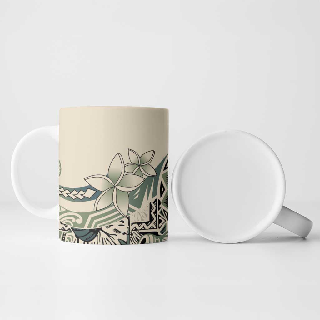 Aloha Hawaii Tapa Ceramic Mug Summer Green Hawaiian Ipu - Polynesian Pride
