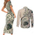 Aloha Hawaii Tapa Couples Matching Short Sleeve Bodycon Dress and Long Sleeve Button Shirt Summer Green Hawaiian Ipu - Polynesian Pride