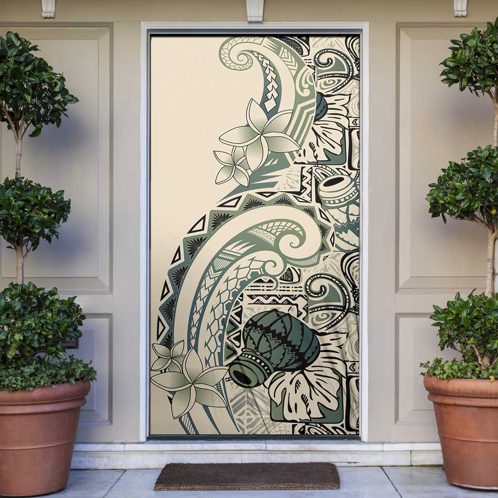 Aloha Hawaii Tapa Door Cover Summer Green Hawaiian Ipu - Polynesian Pride