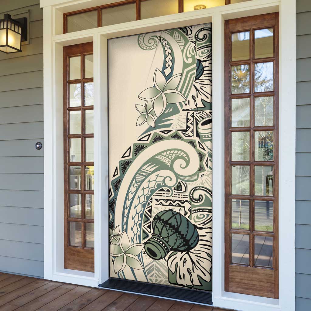 Aloha Hawaii Tapa Door Cover Summer Green Hawaiian Ipu - Polynesian Pride