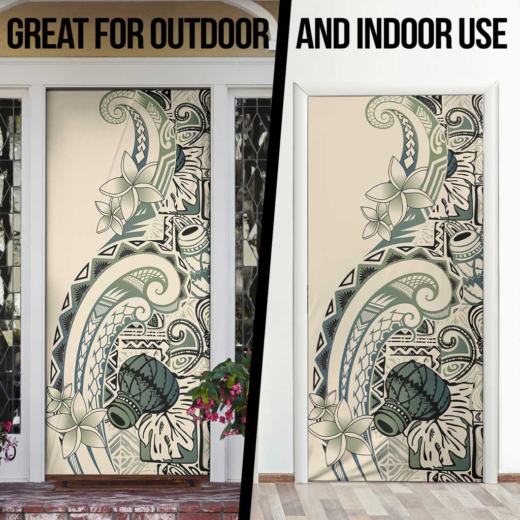 Aloha Hawaii Tapa Door Cover Summer Green Hawaiian Ipu - Polynesian Pride