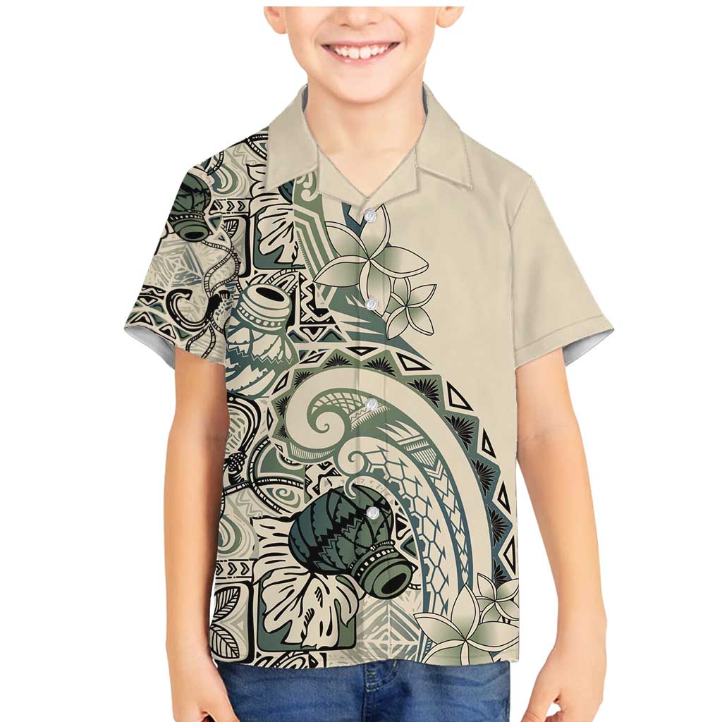 Aloha Hawaii Tapa Family Matching Mermaid Dress and Hawaiian Shirt Summer Green Hawaiian Ipu - Polynesian Pride