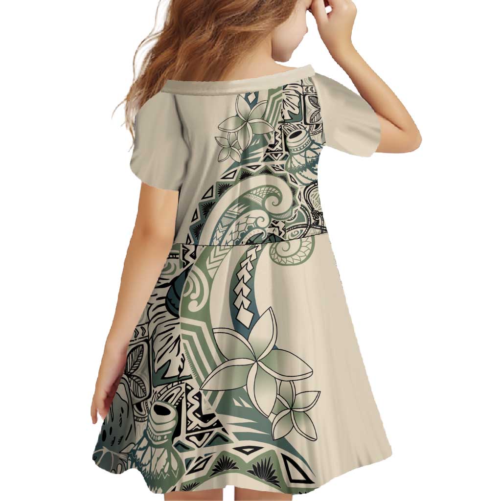 Aloha Hawaii Tapa Family Matching Off Shoulder Maxi Dress and Hawaiian Shirt Summer Green Hawaiian Ipu - Polynesian Pride