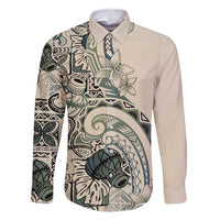 Aloha Hawaii Tapa Family Matching Off Shoulder Short Dress and Hawaiian Shirt Summer Green Hawaiian Ipu - Polynesian Pride